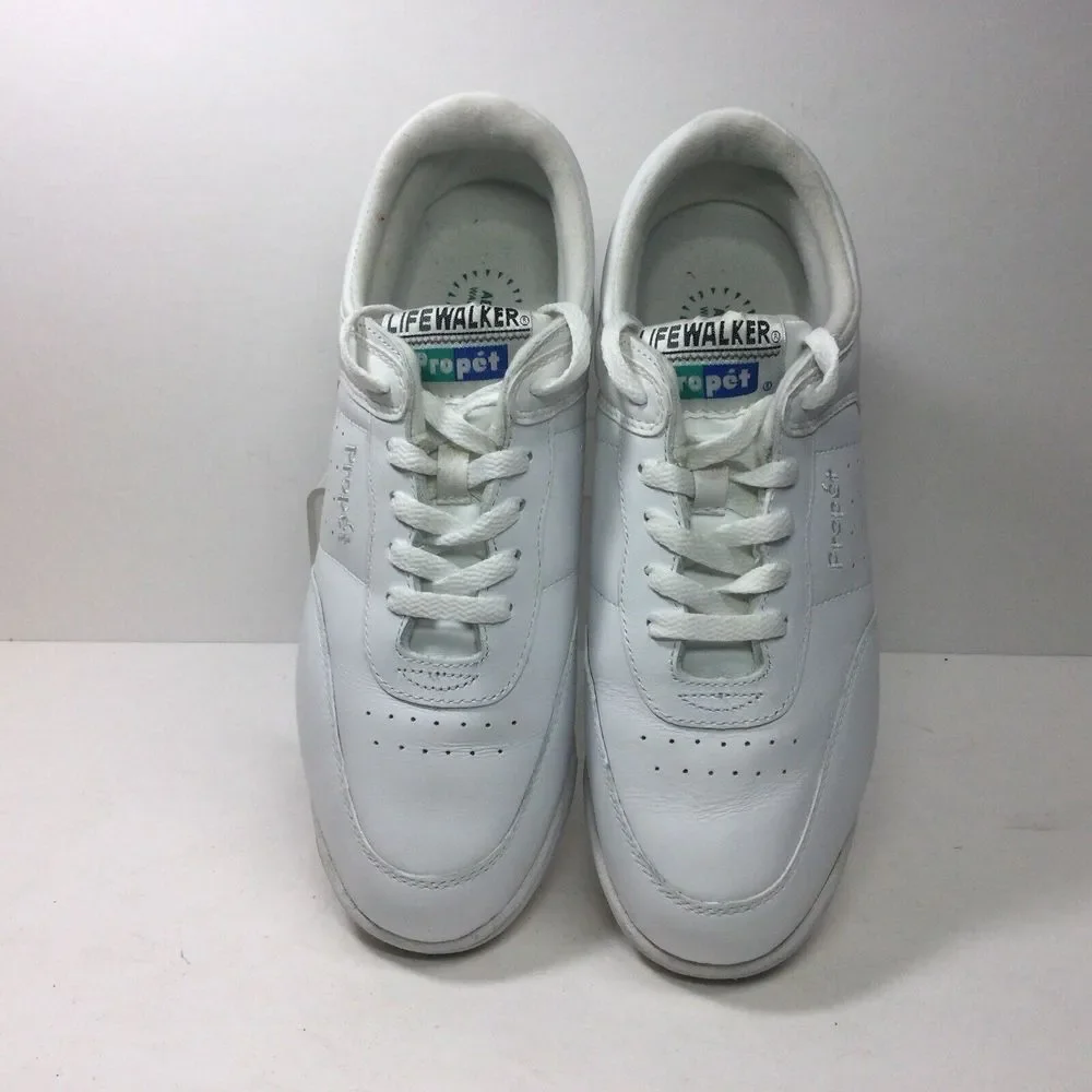 Propet Life Walker Womens Walking‎ Shoes Size 9.5 White Leather Comfort Sneakers